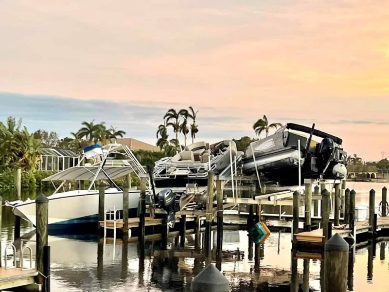 Hickory Bay Boat House - Bonita Springs, FL - Trionic Dock Boxes After Hurricane Ian 2022