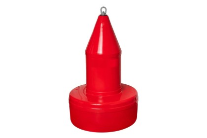 14" Diameter Red (Nun) Channel Marker with Float Collar & Bottom Mooring