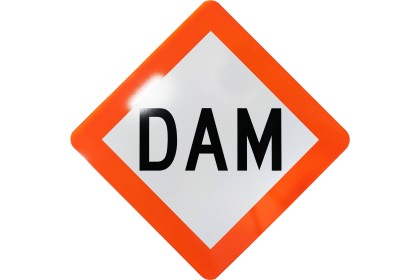 Dam Warning Sign - 24 in