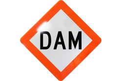 Dam Warning Sign - 36 in