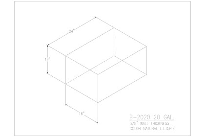 20 Gallon Blank Water/Holding Tank - B-2020