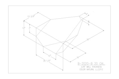 20 Gallon Blank Bow Water/Holding Tank - B-2020-B