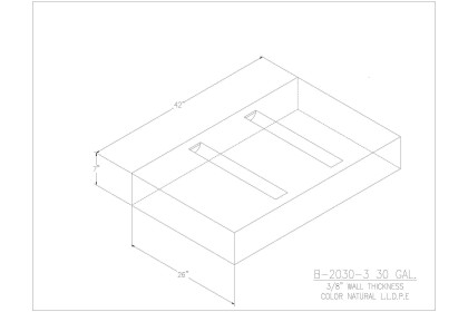 30 Gallon Blank Water/Holding Tank - B-2030-3