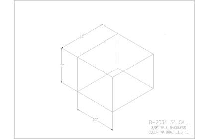 34 Gallon Blank Water/Holding Tank - B-2034