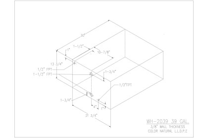 39 Gallon Water/Holding Tank - WH-2039 