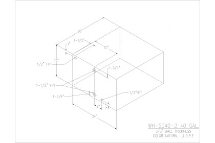 40 Gallon Water/Holding Tank - WH-2040-2 