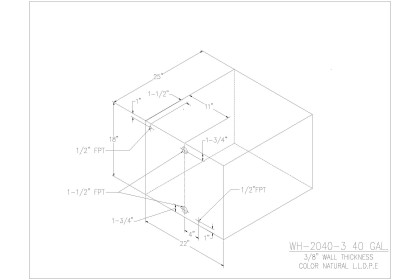 40 Gallon Water/Holding Tank - WH-2040-3 