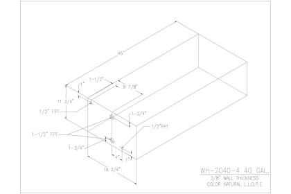 40 Gallon Water/Holding Tank - WH-2040-4