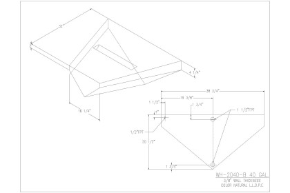 40 Gallon Water/Holding Bow Tank - WH-2040-B