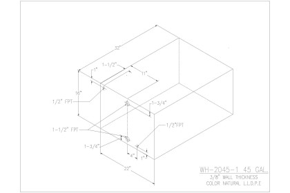 45 Gallon Water/Holding Tank - WH-2045-1 