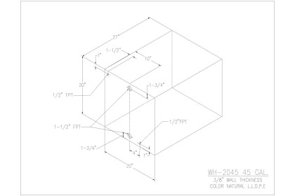 45 Gallon Water/Holding Tank - WH-2045