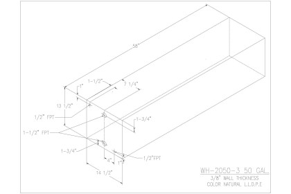 50 Gallon Water/Holding Tank - WH-2050-3 