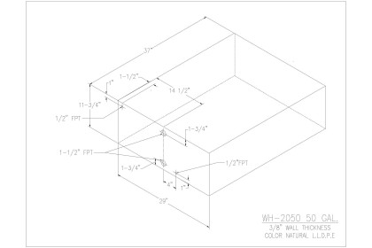 50 Gallon Water/Holding Tank - WH-2050 