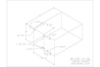 51 Gallon Water/Holding Tank - WH-2051 