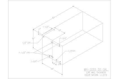 55 Gallon Water/Holding Tank - WH-2055 