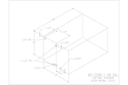 68 Gallon Water/Holding Tank - WH-2068-1 