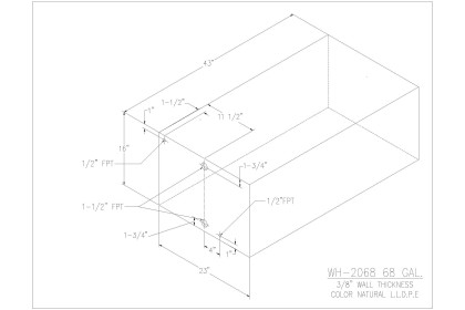 68 Gallon Water/Holding Tank - WH-2068