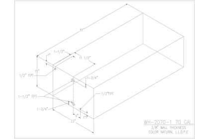 70 Gallon Water/Holding Tank - WH-2070-1 