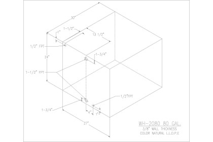 80 Gallon Water/Holding Tank - WH-2080