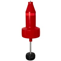 13" Diameter Heavy Duty Red (Nun) Channel Marker with Float Collar & External Ballast 
