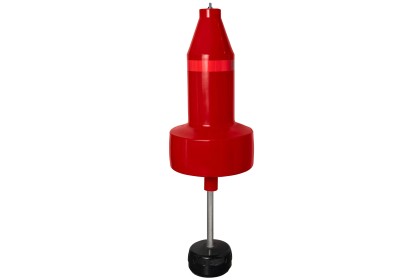 13" Diameter Heavy Duty Red (Nun) Channel Marker with Float Collar & External Ballast 