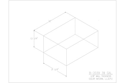 39 Gallon Blank Water/Holding Tank - B-2039