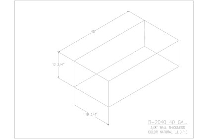 40 Gallon Blank Water/Holding Tank - B-2040