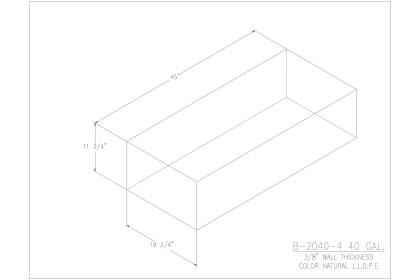 40 Gallon Blank Water/Holding Tank - B-2040-4