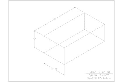 45 Gallon Blank Water/Holding Tank - B-2045-2