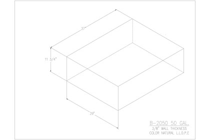 50 Gallon Blank Water/Holding Tank - B-2050