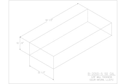 50 gallon Blank Water/Holding Tank - B-2050-5