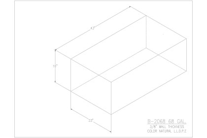 68 Gallon Blank Water/Holding Tank - B-2068