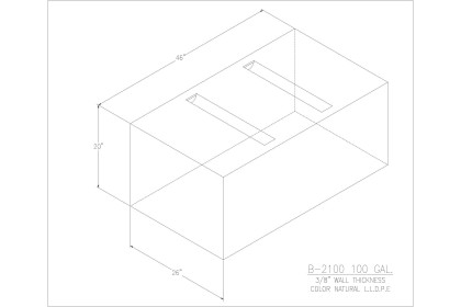 100 Gallon Blank Water/Holding Tank - B-2100