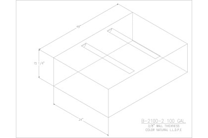 100 Gallon Blank Water/Holding Tank - B-2100-2