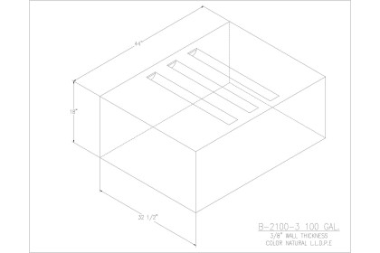 100 Gallon Blank Water/Holding Tank - B-2100-3