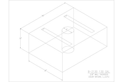 130 Gallon Blank Water/Holding Tank - B-2130